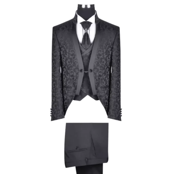 Costume Jacquard Noir Royal pour Hommes