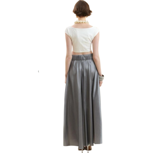 Tailleur jupe classique blanc et gris – Image 2