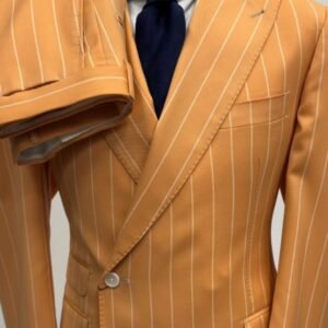 Costume Croisé Orange Rayé