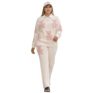 Ensemble Maille Ourson Rose