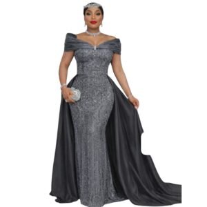 Robe Soireüe Gris Etancelle